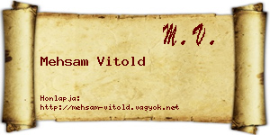 Mehsam Vitold névjegykártya